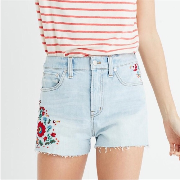Madewell Pants - MADEWELL Embroidered Perfect Jean Short